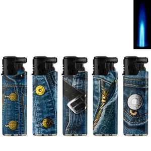 Encendedor turbo JEANS a prueba de viento mechero Jet Flame recargable tapa protectora - Imagen 1 de 3