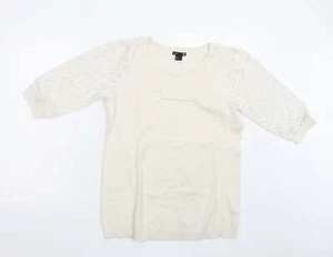 H&M Mama Womens Ivory Round Neck Cotton Blend Jumper Size M - Picture 1 of 12