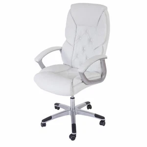 Profi-Bürostuhl L42 XXL, Chefsessel Drehstuhl, 150kg belastbar Kunstleder, weiß - Bild 1 von 6