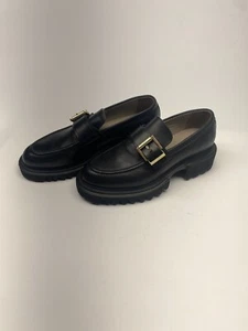 Mocasín de cuero negro Emily AllSaints para mujer talla 7 - Imagen 1 de 14
