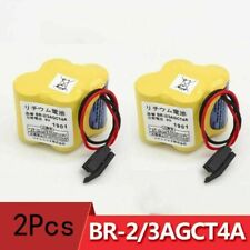2pcs BR-2/3AGCT4A BR2/3AG BR2/3AGCT4A Battery for FANUC A98L-0031-0025 with Plug
