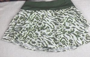 OFFLINE By Aerie Maggie Ruffle Tenis Skirt Olive Green Leopard - Picture 1 of 8