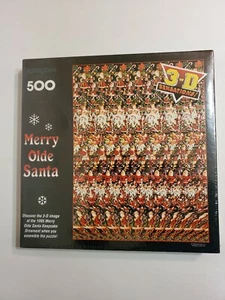 1994 Hallmark Springbok 3D Christmas Merry Olde Santa 500 Piece Puzzle SEALED - Picture 1 of 6