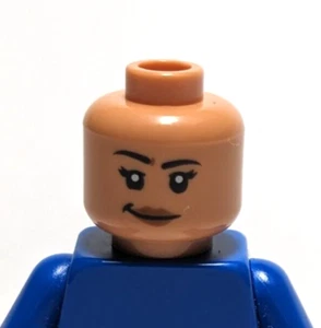 Lego - Cabeza de minifigura - Doble cara - Mujer, piel bronceada, sonrisa / sonrisa - Imagen 1 de 2