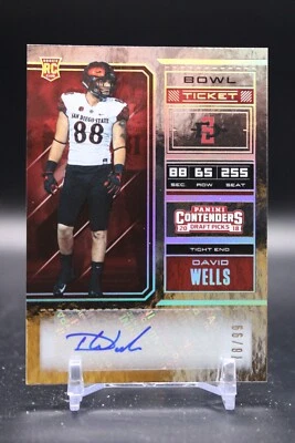 David Wells, San Diego State Aztecs, 2018 Panini Contenders, RC Auto, 78/99 #207 - Image 1 of 2