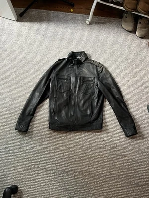 Chaqueta de cuero hecha en Italia - $600 al por menor talla 46 (s) - Hombre Foto 1 de 4