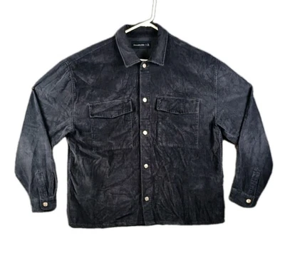 Sobrecamisa de Pana Abercrombie Fitch Hombres Extra Grande Azul Capas Shacket Foto 1 de 4