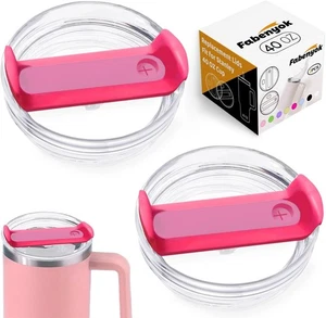 Tapa de vaso de 40 OZ apta para taza Stanley, paquete de 2 tapas de repuesto transparentes - Imagen 1 de 6