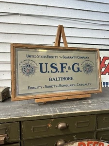 U. S. F. G. Fidelity & Guardian Insurance Sign Advertising Nautical Eagle USA - Picture 1 of 6