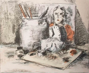 Rolf Händler Stillleben Atelier Ostdeutsche Kunst sign Lithografie 1975 130/200 - Picture 1 of 2