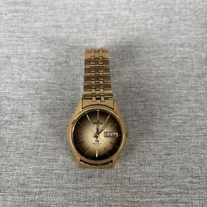 Seiko SQ 4004 Uhr Herren 36mm Gold Zifferblatt Goldfarben Daydate Rund Braucht Batterie - Bild 1 von 10