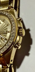 Fossil💫All Stainless Steel Quartz Women's Watch ✨Gold Rhinestone Bracelet Date - Picture 1 of 11
