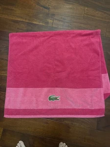 Toalla de baño rosa Lacoste logotipo cocodrilo algodón 30 x 52 - Imagen 1 de 4