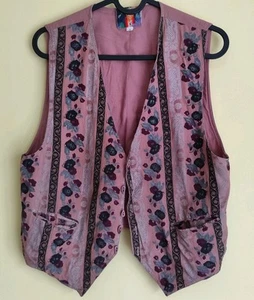 Chaleco Chaleco Vintage Mr.Rodia Para Hombre Rosa Floral Años 90 Hipster Talla 4 M - Imagen 1 de 17