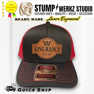 Gorra de béisbol personalizada Trucker parche de cuero con cierre a presión King Ranch Texas Western - Imagen 1 de 12