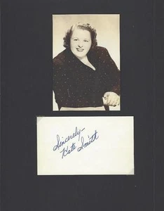 KATE SMITH GOD BLESS AMERICA RARE SIGNED 3 x 5 CARD AUTOGRAPH DISPLAY WITH COA - Picture 1 of 2