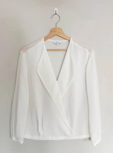 Reiss Eleanora White V-Neck Top Blouse - Size UK 4 - Picture 1 of 10