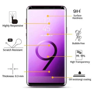 5D Tempered Glass Screen Protector For Samsung Galaxy S9 Full Glue Black 9H - Picture 1 of 6