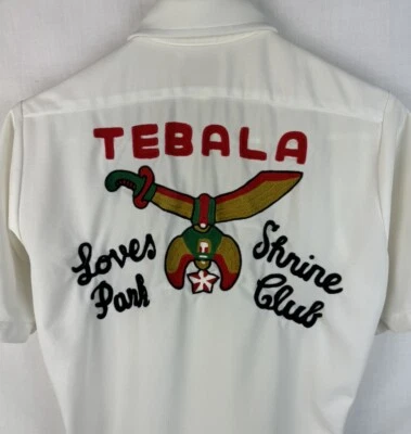 Camisa de Colección Shrine Club Puntada de Cadena Shriners Mason Para Hombre Pequeña EE. UU. AÑOS 70 80 Foto 1 de 4
