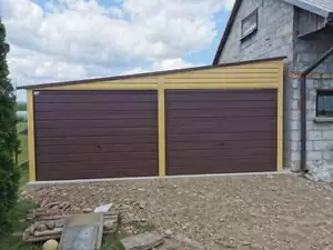 Blechgarage Garage Geräteschupppen 6x5 m verzinkt KFZ Lager Pultdach - Bild 1 von 8