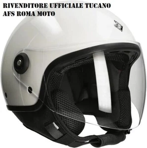 Casco Jet Tucano Urbano EL' Jettin Bianco Lucido Mis. 63 Afs Roma Scooter - Foto 1 di 16