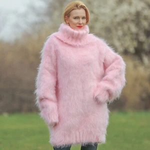 SuperTanya pink mohair sweater brushed fuzzy thick pullover ready to ship XXL - Picture 1 of 7