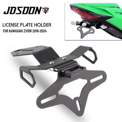PARA KAWASAKI NINJA ZX-10R RR 2016-2024 Soporte de matrícula Marco Cola Ordenado LED Foto 1 de 4