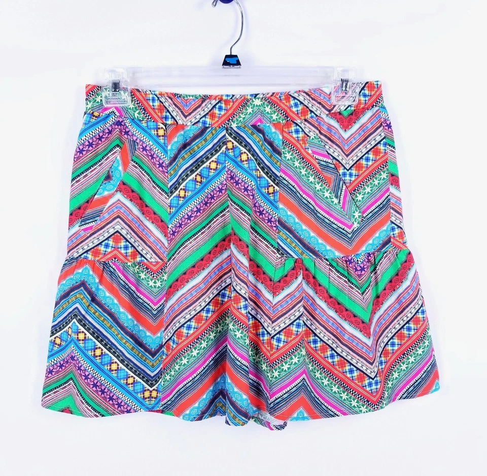 Pantalones Cortos Ivy Jane Mezcla de Lino Talla M Multicolor Bolsillos de Retazos Cintura Elástica Foto 1 de 3