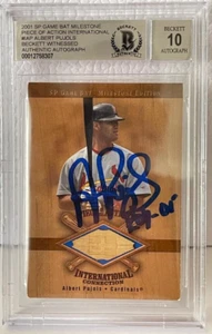 Albert Pujols Signed 2001 SP Game Bat #AP "ROY 01" BAS Grade 10 RC 00012758307 - Picture 1 of 2
