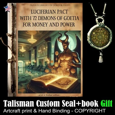 Antique Book Occult Black Magic Summoning Spirits Pact 72 Demon Lucifer Satanic - Image 1 of 4