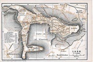 02 Laon 1895 pt. plan ville orig. + guide (4 p) Cuve de St. Vincent Vaux Classon