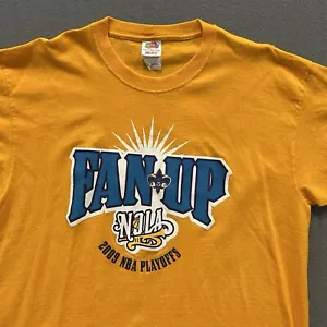 Vintage New Orleans Hornets Shirt Mens XL Yellow Fan Up Playoffs Pelicans NBA - Picture 1 of 8