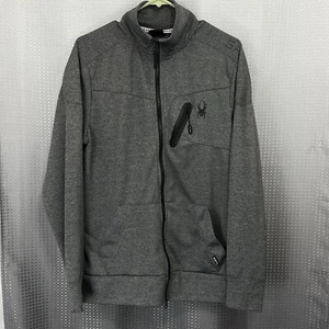 SPYDER Active Sweater Mens Medium Gray Full Zip ProWEB Ski Apparel Jacket Coat - Picture 1 of 11
