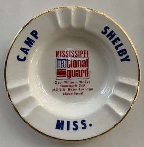 Cenicero vintage Camp Shelby de la Guardia Nacional de Mississippi década de 1970 gobernador William Waller - Imagen 1 de 3
