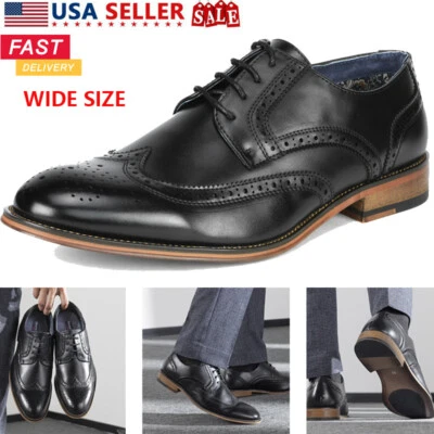 Hombres Zapatos de Vestir Anchos Zapatos Derby Formales Oxford Boda Zapato Zapato Zapato 6.5-15 Foto 1 de 4