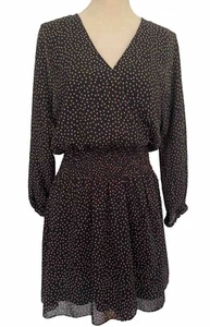 SABA Polka Dot Print Chiffon Wrap Dress Size 10 - Picture 1 of 13