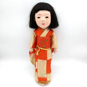 Muñeca Ichimatsu Niña Geisha Japonesa De Colección Seda Kimono Vidrio Ojos Gofun - Imagen 1 de 12