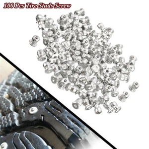 100 Pcs Winter Ice Road Wheel Spikes Car Motorcycle Tire Snow Studs Screw 12mm - Picture 1 of 12