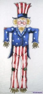 Nuevo Espantapájaros Tío Sam Tela de Costura Daisy Kingdom Puerta Colgante Más Apliques - Imagen 1 de 2