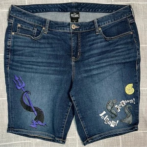 Torrid 16 Bermuda Boyfriend Short Disney Villains Ursula Black Flotsam Jetsam - Picture 1 of 11