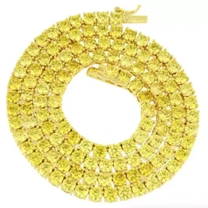 Collar de tenis citrino de plata 925, collar de piedras preciosas de citrino collar de piedras de nacimiento - Imagen 1 de 2