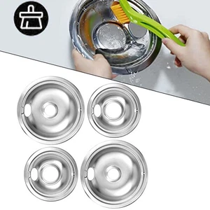 Chrome Burner Drip Bowls Drip Pan Kit Electric Stove Easy Installation - Picture 1 of 11