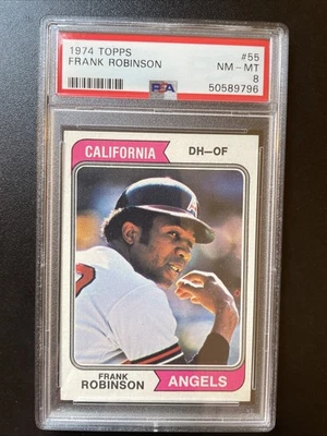 Frank Robinson 1974 Topps #55 PSA 8 Foto 1 de 2