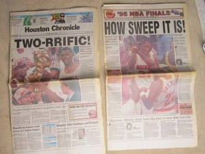 Vintage Houston Rockets 1995 NBA Championship Newspaper Houston Chronicle - Picture 1 of 4
