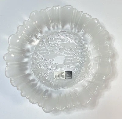 Cuenco de cristal Mikasa Holiday Classics 10,5" SA520/259 grabado escena de invierno nuevo en caja Foto 1 de 4