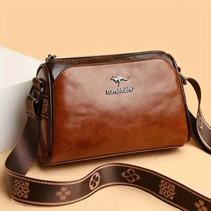 Elegant Water-resistant Crossbody Bag Solid Color Adjustable Strap Handbag - Picture 1 of 26