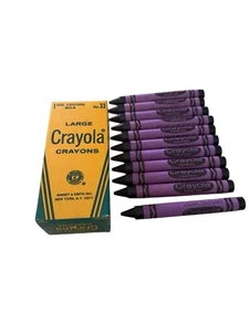 Pastelli Crayola Binney & Smith vintage anni 70 scatola sfusa di 12 LG Violet NOS mai usati - Foto 1 di 23