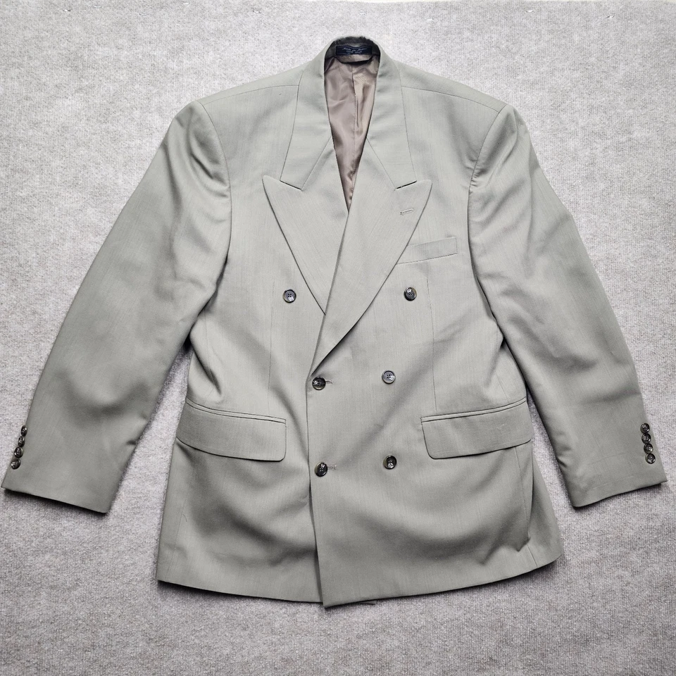 Chaqueta Blazer De Lana Hardy Amies De Colección - Verde Salvia - Doble Pecho Talla 38SH Foto 1 de 4