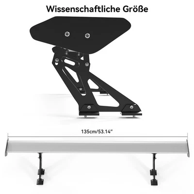 Universal Sedan Aluminum GT Rear Trunk Wing Racing Spoiler Silver  .. - Imagem 1 de 4