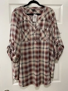 Torrid 3 tunic, 3/4 Roll Tab Sleeve, New W Tags, Bust Up To 58” - Picture 1 of 9